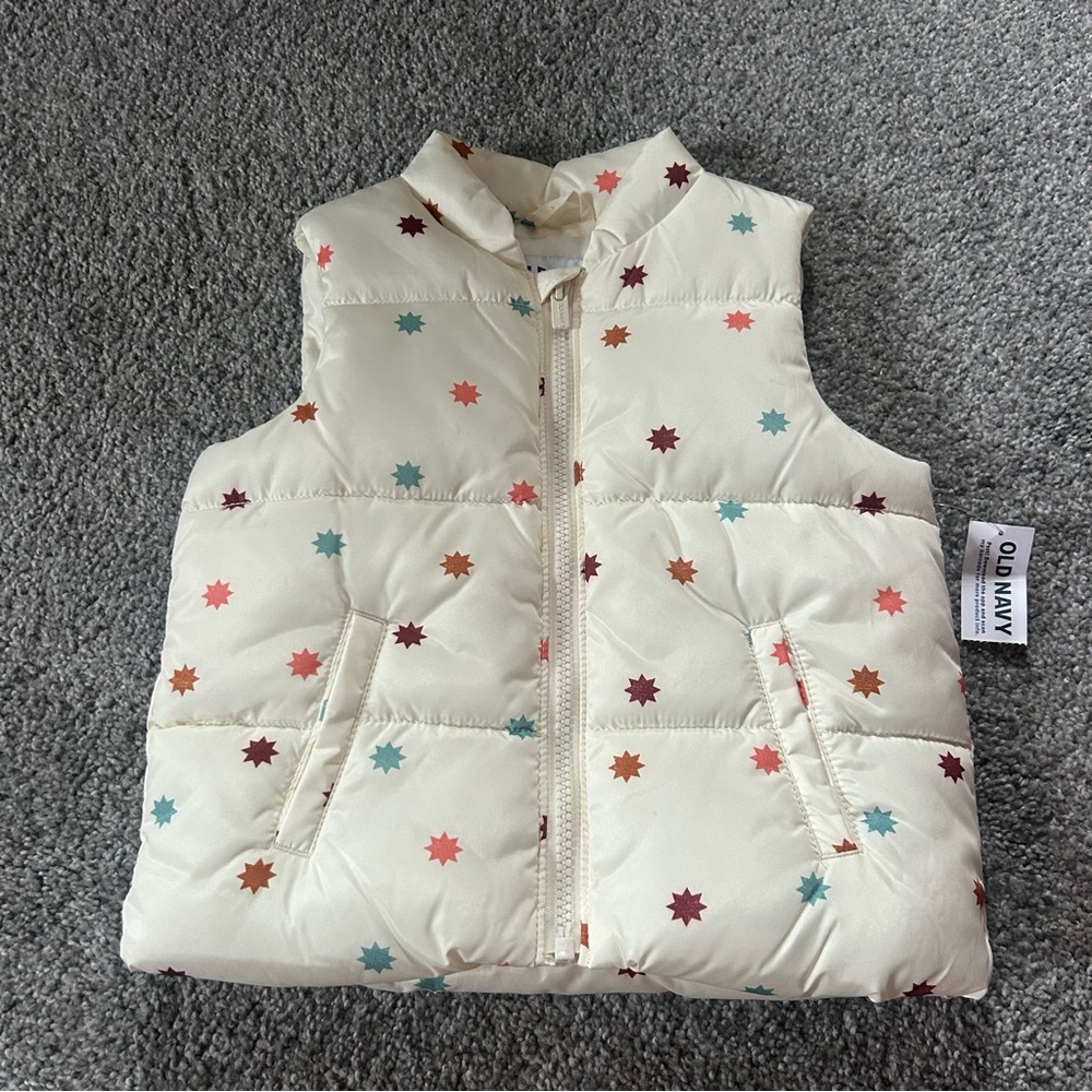 Old Navy Cream Vest with Star Accents
